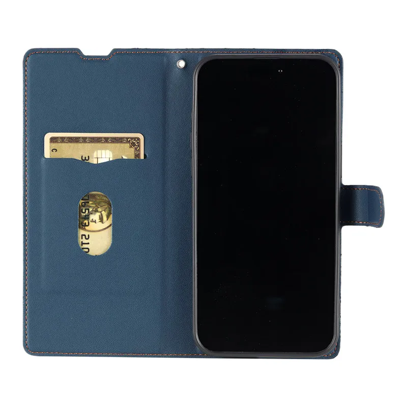 Leather Wallet Flip Cover Case with Magnetic Closure and Shockproof Protection