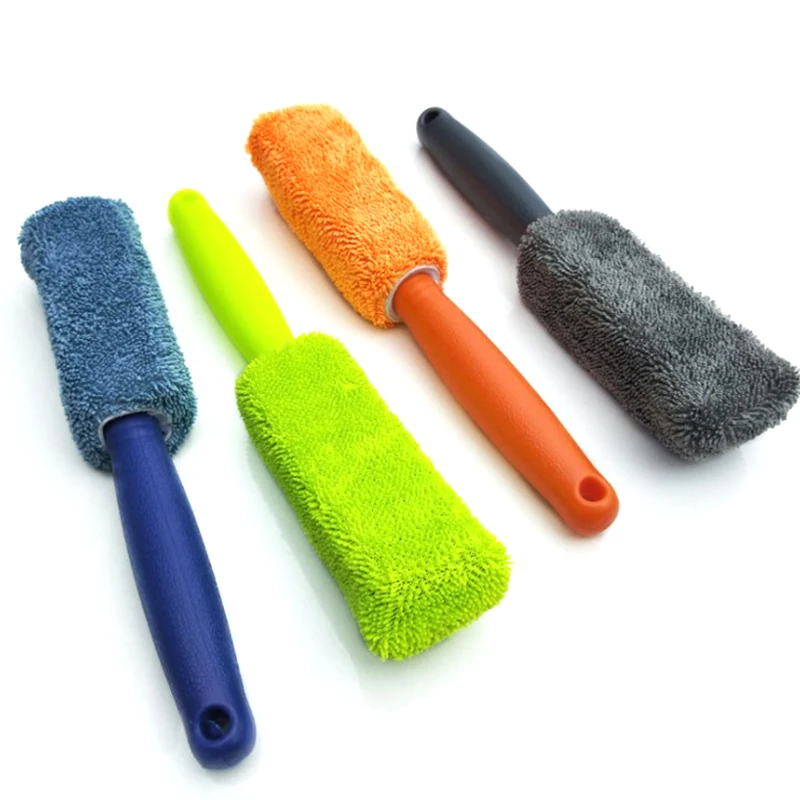 

car wash Portable Microfiber Wheel Tire Rim Brush Car Wheel Wash Cleaning For Car With Plastic Handle Auto Washing Cleaner Tools