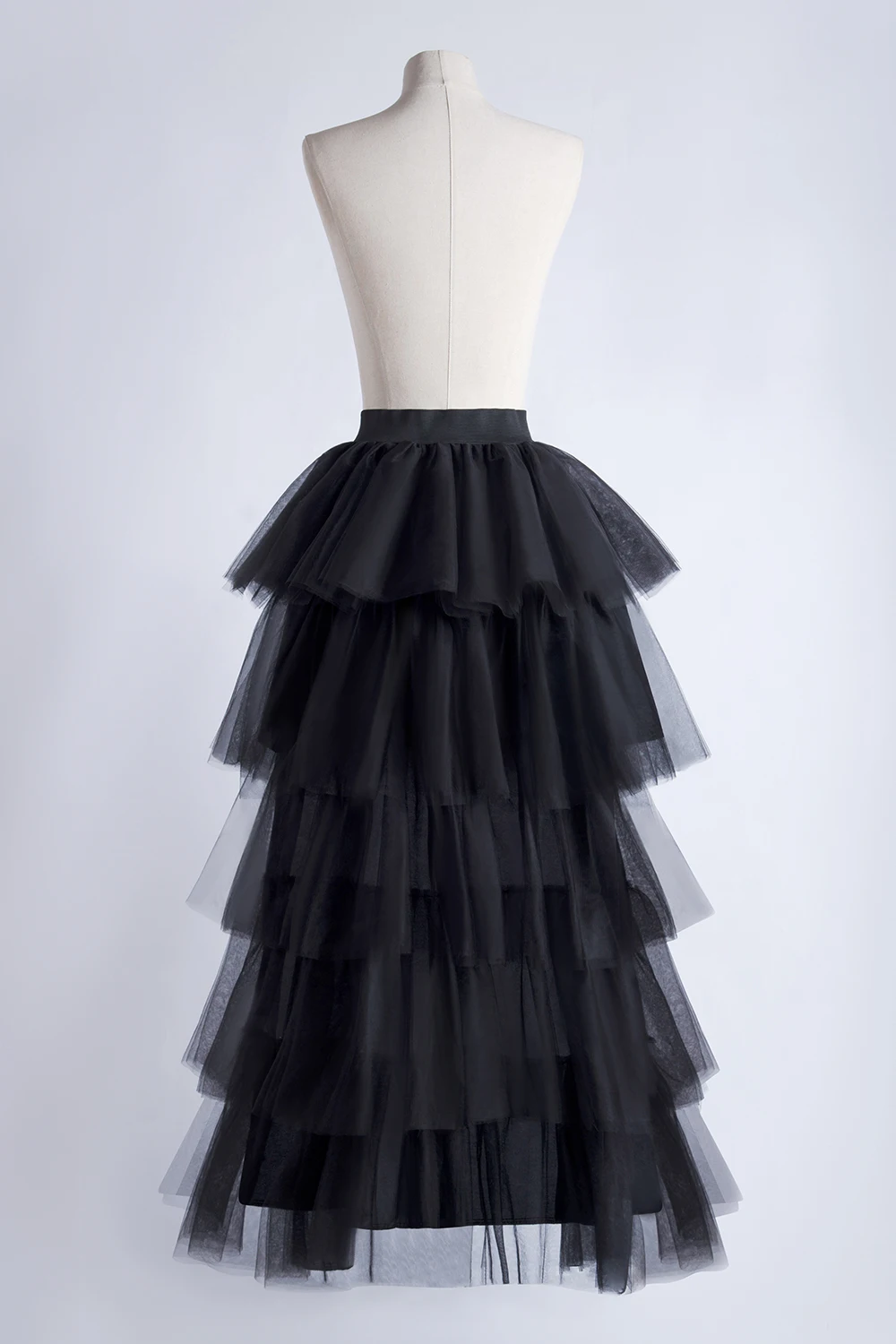 BABYONLINE High-Low-Tüllrock, gestufte Rüschen, asymmetrischer Ballrock, Punk-Tüllkleid unter Petticoat, lässiges Ball-Party-Outfit – Detail 10