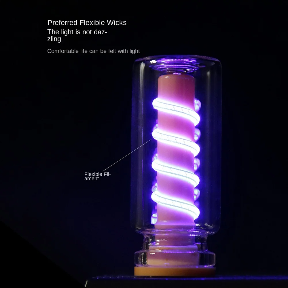 터치 컨트롤 USB 야간 조명 나선형 필라멘트 디밍 LED 분위기 램프 휴대용 장식 조명 미니 야간 조명