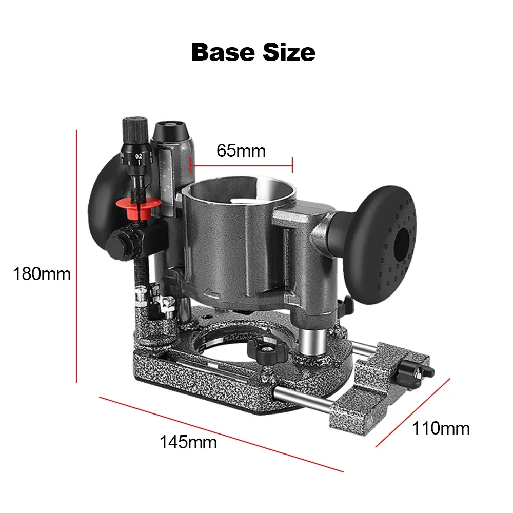 Compact Router Plunge Base for Milling Trimming Machine Wood Router 6.35mm 800W 65mm 3 Types Optional