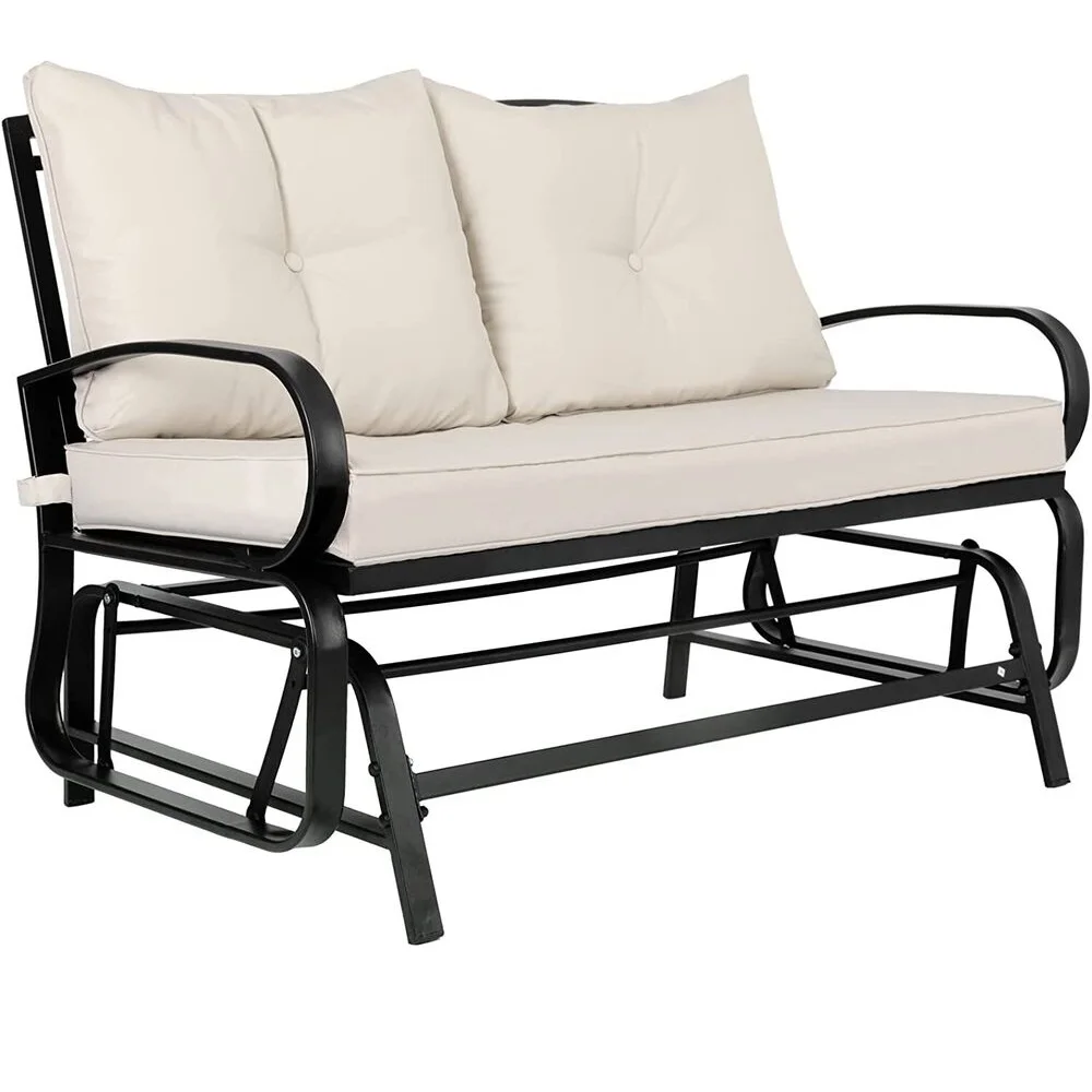 2Person Outdoor Glider Bench Double Rocking Chair W/ Cushion Patio
