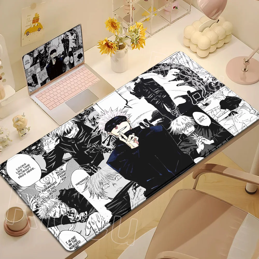 Anime Jujutsu Kaisen Mouse Pad Gojo Satoru Large Gaming Mousepad Gamer Laptop Keyboard Mice Mat Computer 900&times;400mm Desk Mat