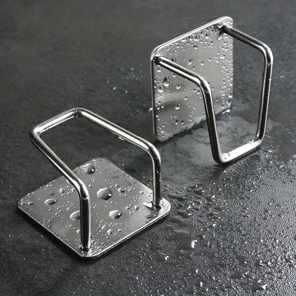 1/2pcs Stainless Steel Sink Sponge Rack For Sponge Steel Wire Ball Draining Paste The Inner Wall Of The Sink Kitchen Supplies 4