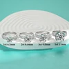 GRA 2-5ct Moissanite Wedding Ring D Color Luxury Three Row Square Diamond Ring Real 925 Sterling Silver Fine Jewelry for Women 2