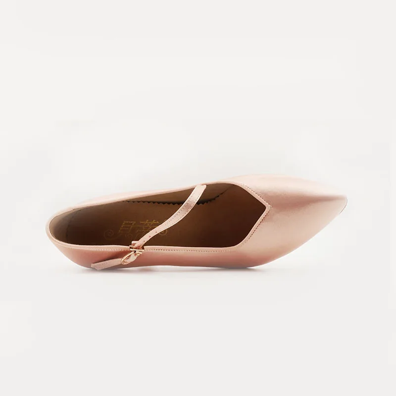 BD Dance Women Standard Shoes N138 Satin Soft Sole Genuine Leather Fresh Tan Satin High Heel Ladies Ballroom Dance Shoes 6