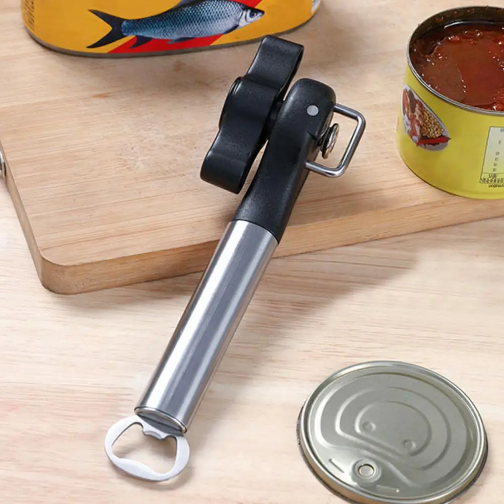 

Safe Side Cut Opener Smooth Edge Opener Effortless Safe Stainless Steel Openers for Home Chefs Restaurants Smooth for Seniors