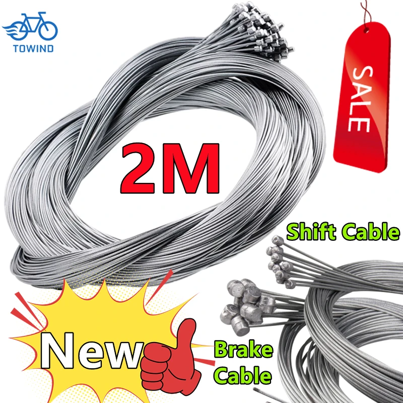 10/5/3/1PC 2M MTB Bicycle Brake Line Bicycle Speed Line Fixed Gear Shifter Gear Brake Cable Set Core Inner Wire MTB Road Bike