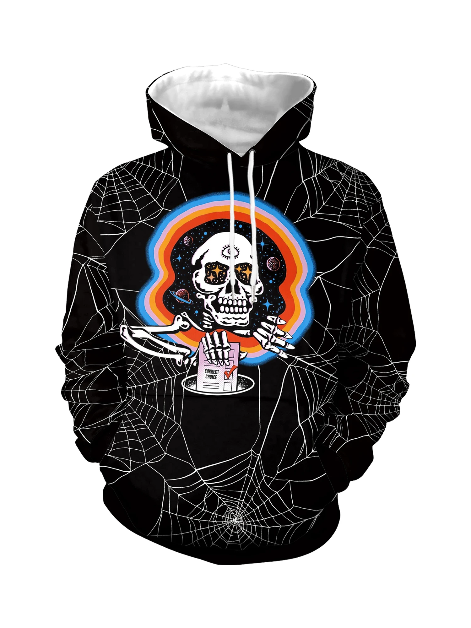 

Unisex Halloween Costume Hooded Sweatshirt with Pocket - Long Sleeve Pumpkin Ghost Print Pullover Hoodie for Men and Women