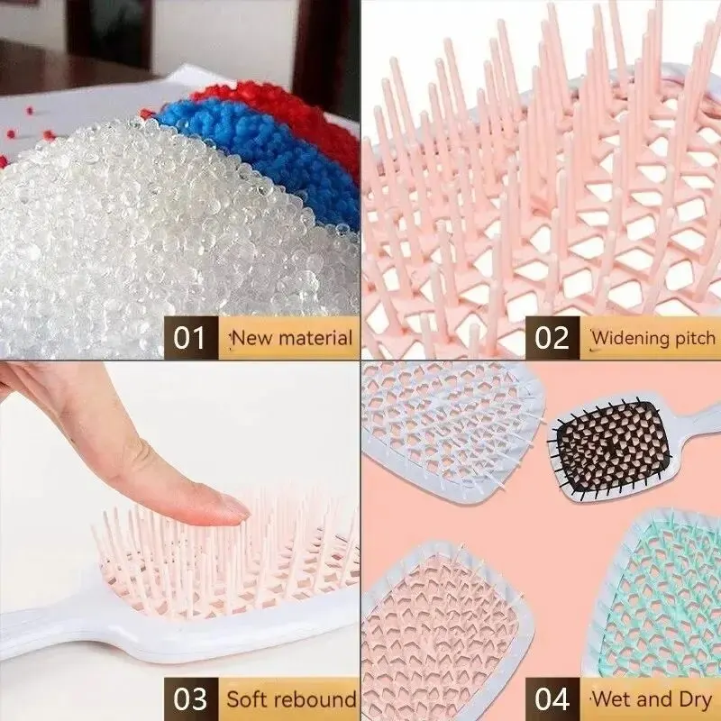 Hair Brush Hair Smoothing Honeycomb Curved Cutout Used For Styling Combing Massaging Scalp