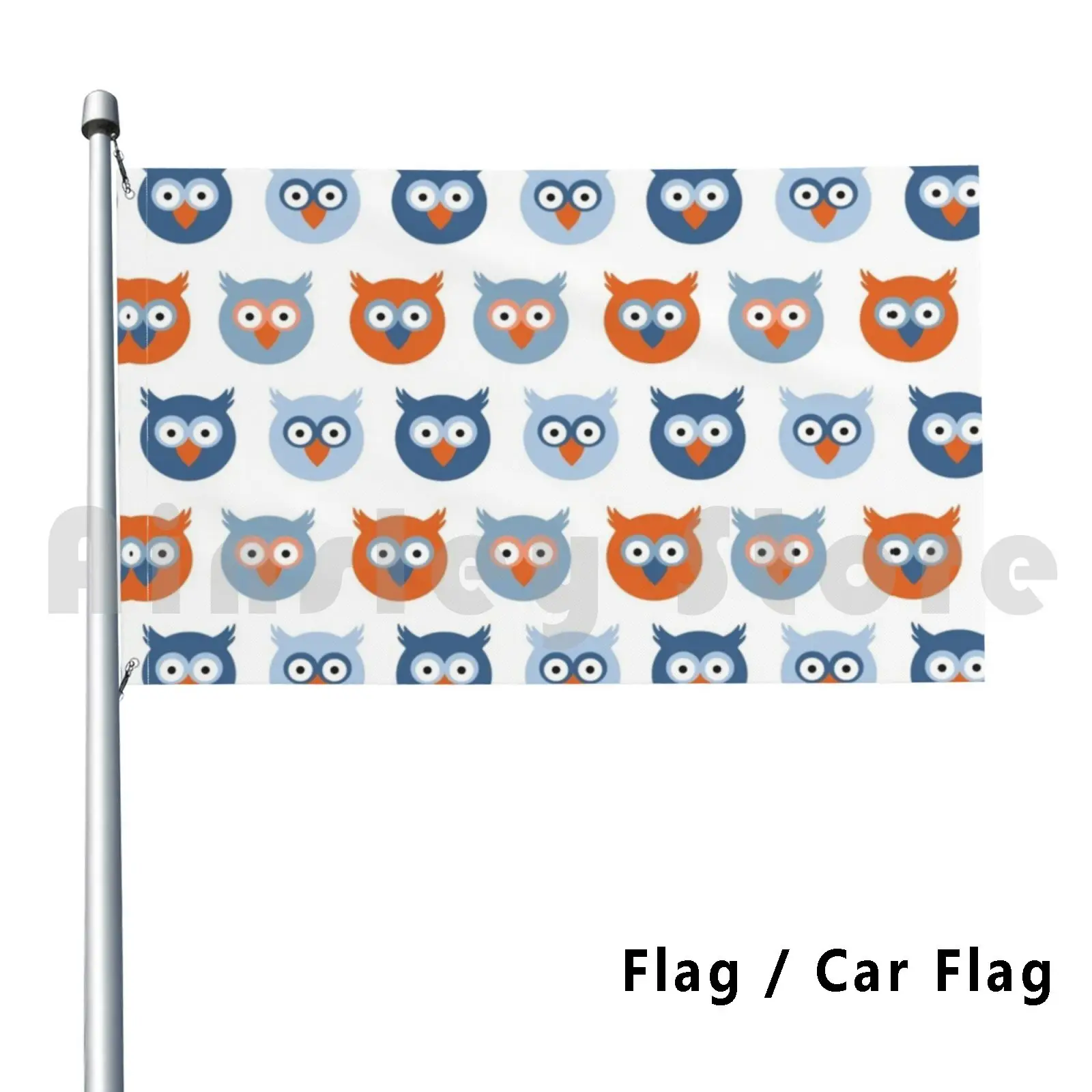 Gufi Outdoor Decor Flag Car Flag Gufo Gufo Arancione Blu Barn Owl Cute Owl Night Owl Owl Art Hoot Funny Owl Bird Of Prey Eagle