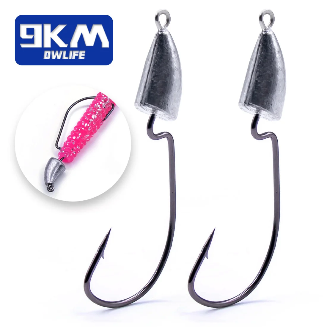 Bullet Jig Heads Fishing Hooks Saltwater Wide Gap Worm Hooks