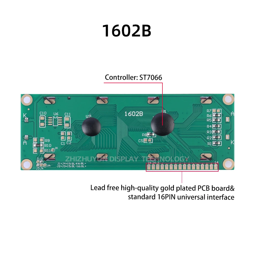 1602B Dot Matrix Screen LCD Display Module Electricity Meter Instrument Orange light black Characters STN