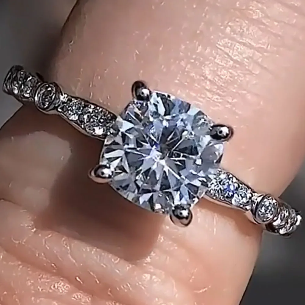 

Custom Solid 10K White Gold Women Wedding Party Anniversary Engagement Ring 1 2 3 4 5 Carat Cushion Moissanite Diamond Ring