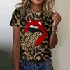 Women's T-shirt Summer Fashion Short Sleeve Tees Tops 3D Print O-Neck Casual T Shirt For Women's Leopard Clothes For Sexy Girl