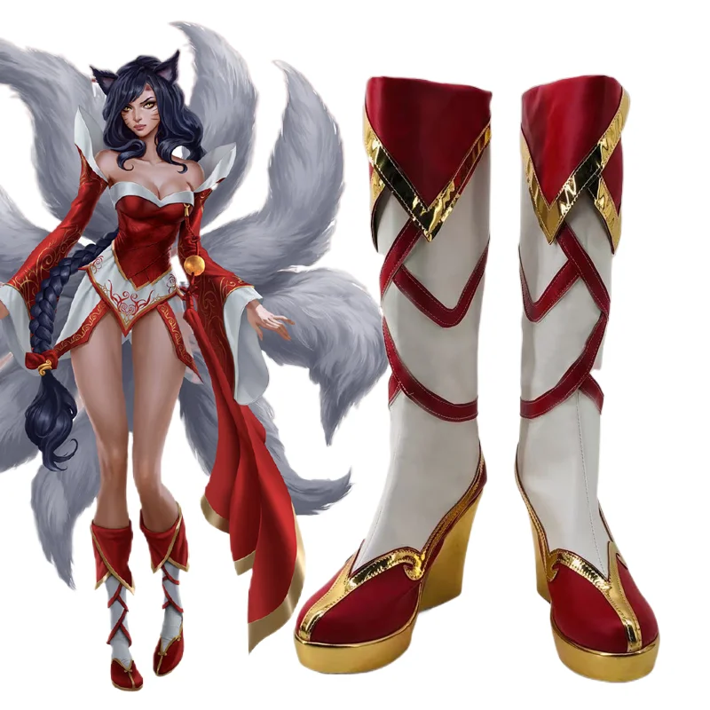 

Ботинки LOL the Nine-Tailed Fox Ahri на заказ, ботинки для Хэллоуина на заказ