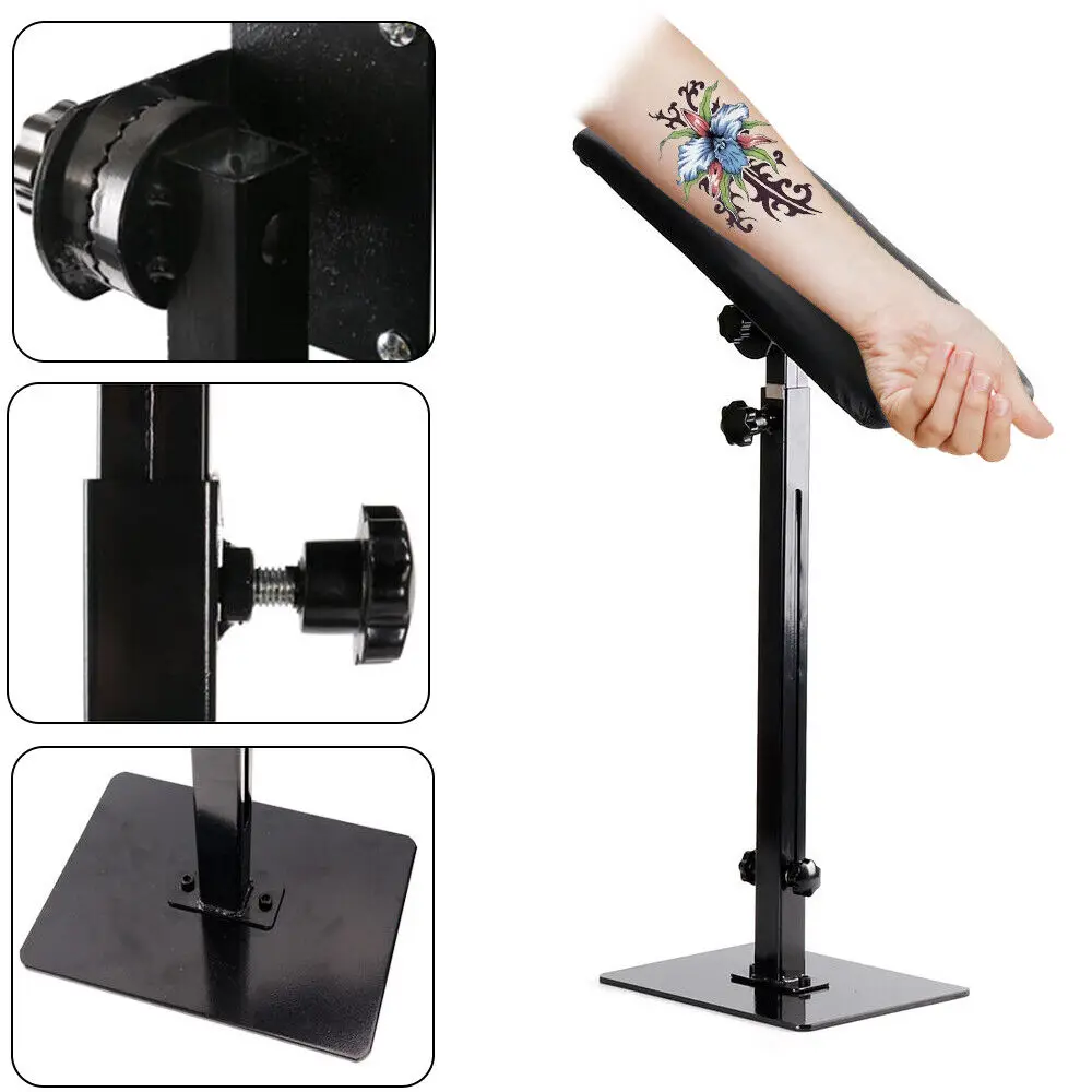 Tattoo-Armlehne, Tattoo-Armlehne, höhenverstellbar 68–100 cm für Tattoo-Studios, Schönheitssalons, Friseursalons, Schwarz – Detail 5