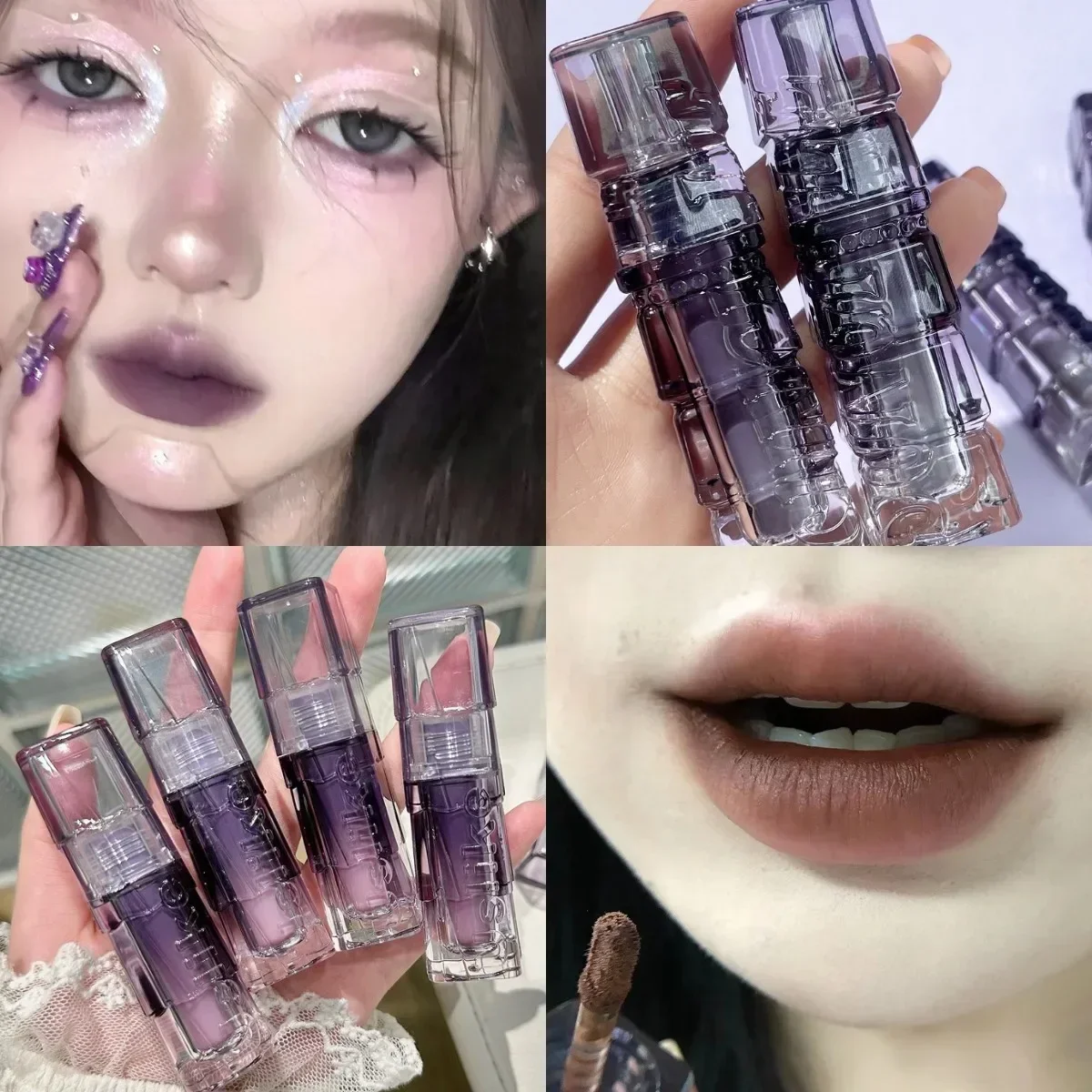 Dark Brown Matte Velvet Lip Gloss Waterproof Liquid Lipstick Nude Lip Tint Mud 6 Colors Glaze Long Lasting Cosmetics Makeup lip makeup,lip glaze,lip tint,lip gloss
