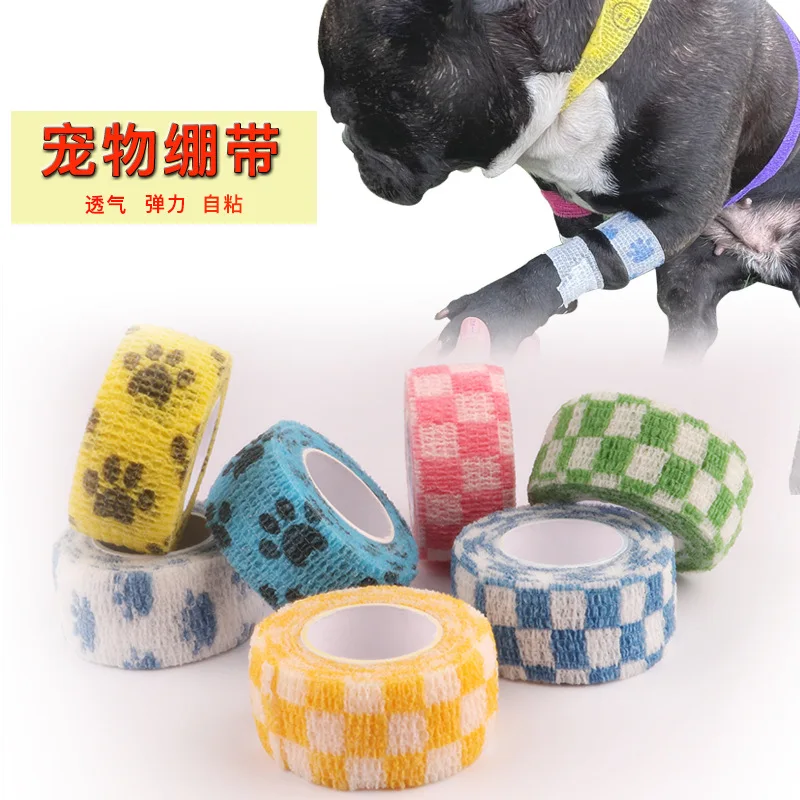 2Pcs Elastic Bandage Wrap Self Adhesive Bandage Cohesive Tape Vet Wrap for Dog Cat Horse Pet Animals Ankle Sprains
