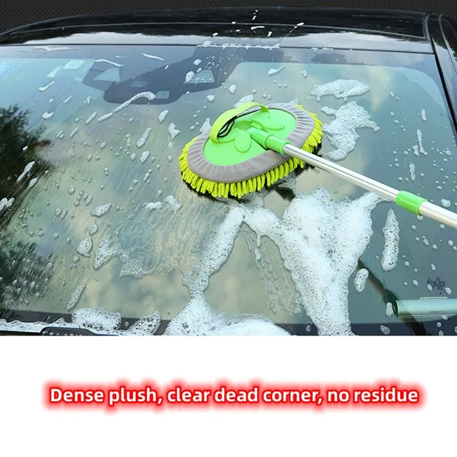 2 In 1 Car Wash Mop Car Cleaning Brush Telescoping Long Handle Auto