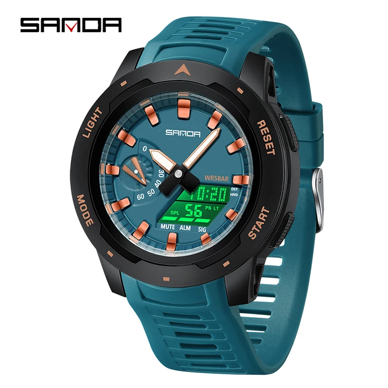 SANDA Fashion Electronic Watch - Multifunctional Waterproof Luminous Digital Timepiece