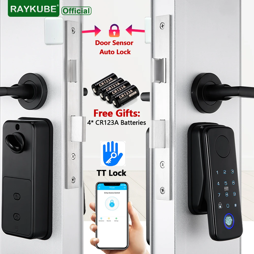 RAYKUBE-N1-TT-Lock-Auto-Smart-Fingerprint-Lock-Set-with-Handle-Door ...