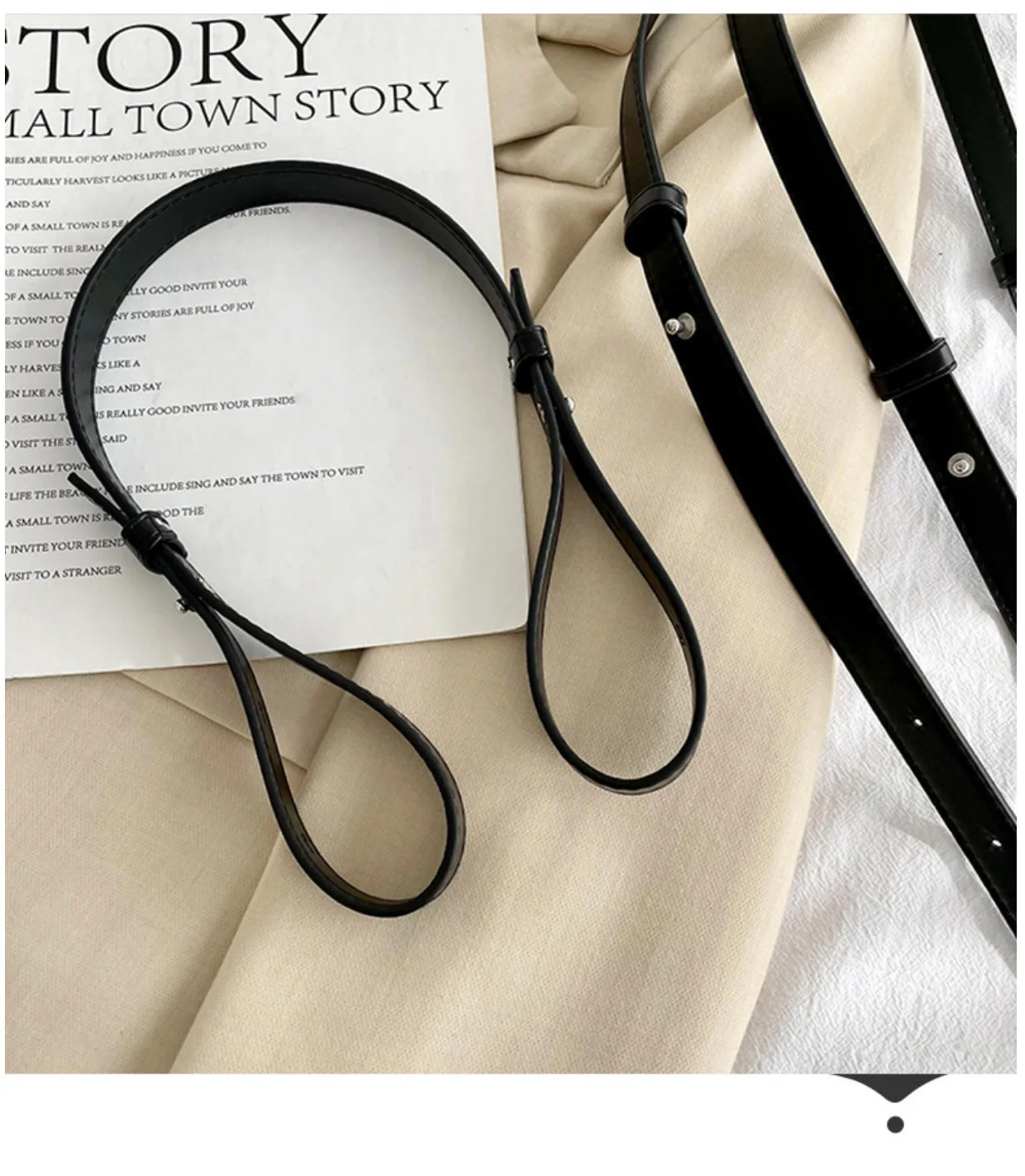 Niche Design Knitted One Shoulder Bag Extension Belt Bag Accessories Adjustable Crossbody Bag Belt Handbag Black Shoulder Strap