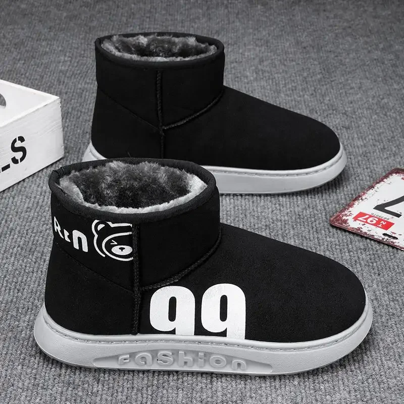 

Зимняя мужская обувь, детские хлопковые ботинки с вращающейся кнопкой, мужские бархатные теплые Утепленные зимние ботинки для мальчиков, студенческие кроссовки