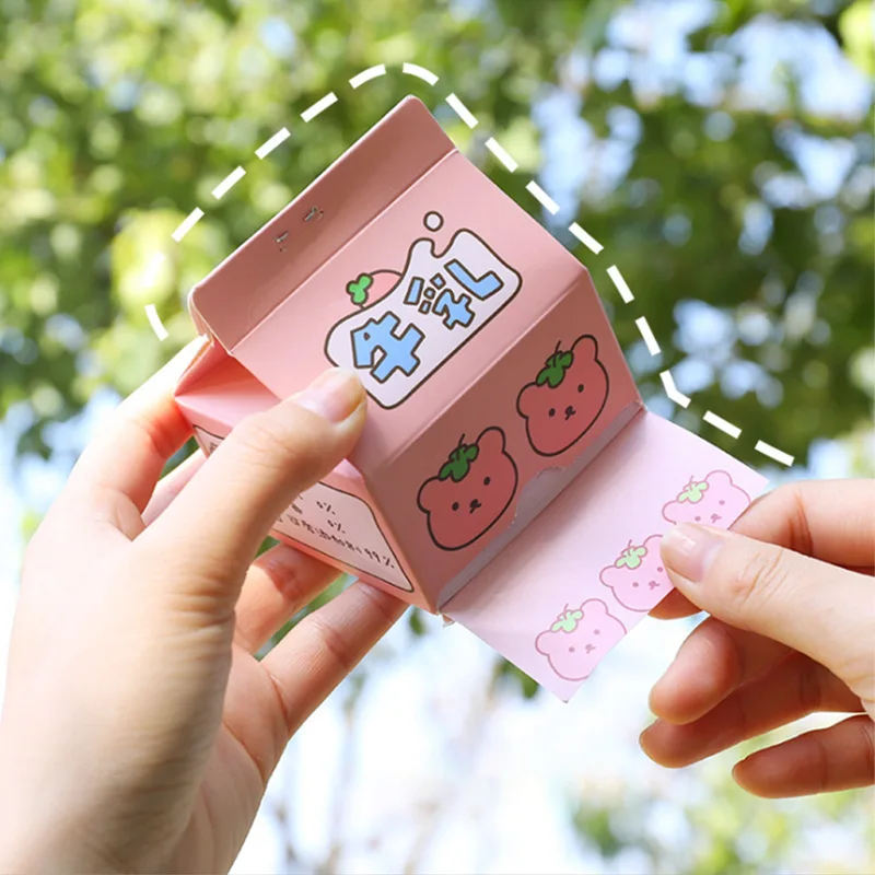 

230 sheets Creative Milk Carton Notepad Cartoon No-Sticky Memo Pad Decal Scrapbooking DIY Note Kawaii Stationery School Supplies