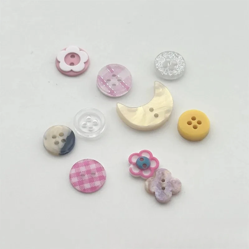 10pcs/bag Ins Style DIY Buttons for Apparel Sewing Supplies Fashion Doll Clothes Accessories and Journaling Scrapbooking Decor