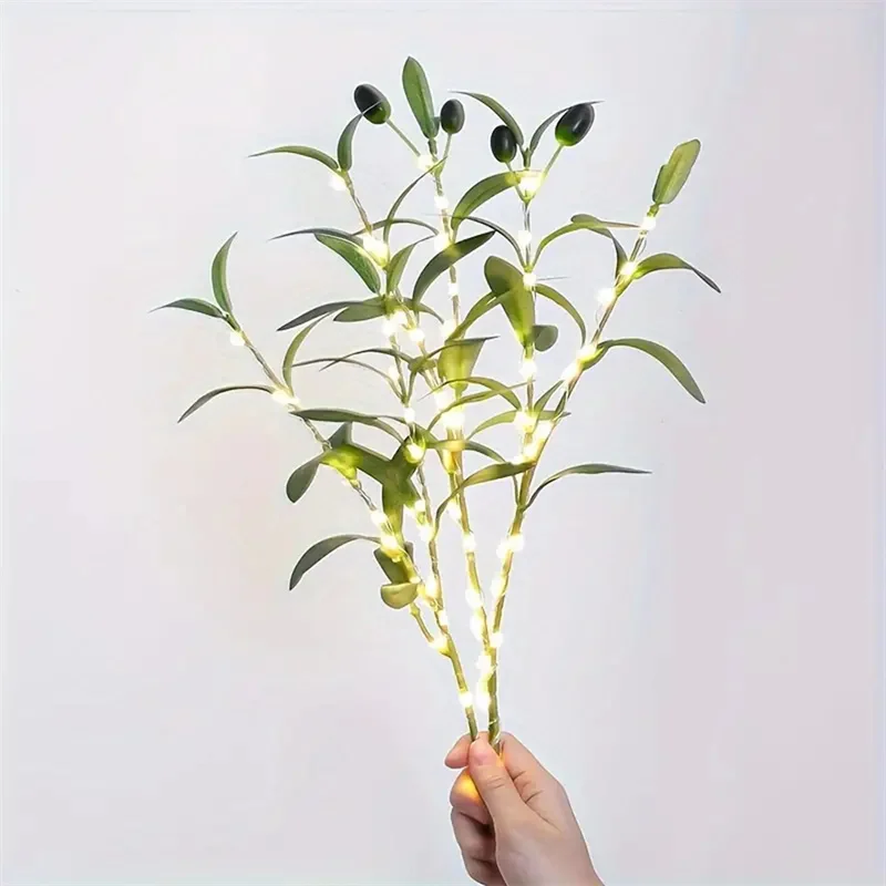Lighted Olive Tree Branches for Decorative Vases