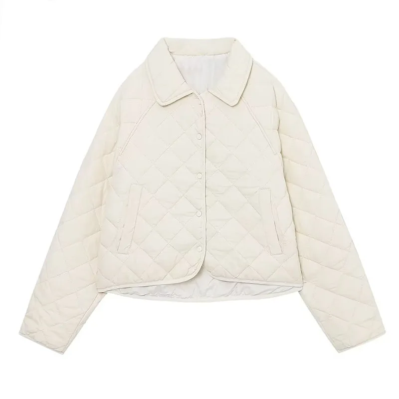 

Winter Women's Cotton Jacket 2023 New Casual Fashion Outwear Classic Single-Breasted Lapel Pockets Clip Cotton Warm Coat