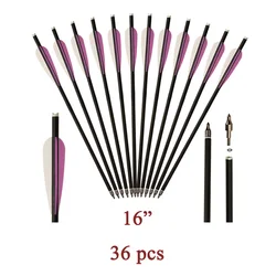 Premium Carbon Arrows for Bow Hunting and Practice - 16 Length, Multiple Quantity Options (36pcs 16inch P)