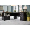 L-Shaped Corner Desk with 4 Drawers and Cord Management Espresso Finish & Alloy Steel Base 5