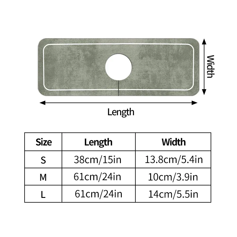 Tappetino per rubinetto del lavello della cucina da 60 cm, ad