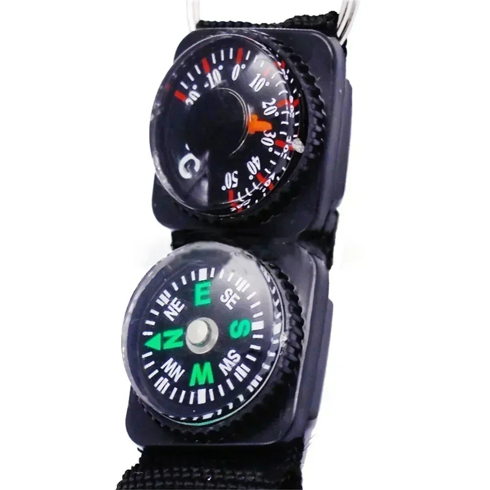 3 In 1 Multi-function Compass Thermometer Metal Carabiner Key Chain Camping Survival Tool Climbing Hiking Outdoor Gadget