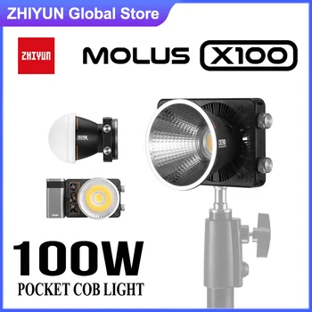 Zhiyun MOLUS X100 포켓 Cob LED 조명, 유튜브 틱톡용 스튜디오 사진 램프, 앱 제어, 100W 2700-6500K