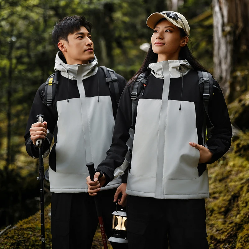 Men's Hiking Jacket Waterproof Windproof Windbreaker Women Fabric Wear Resistant Antiscratch Coat Camping Trekking Jackets 6