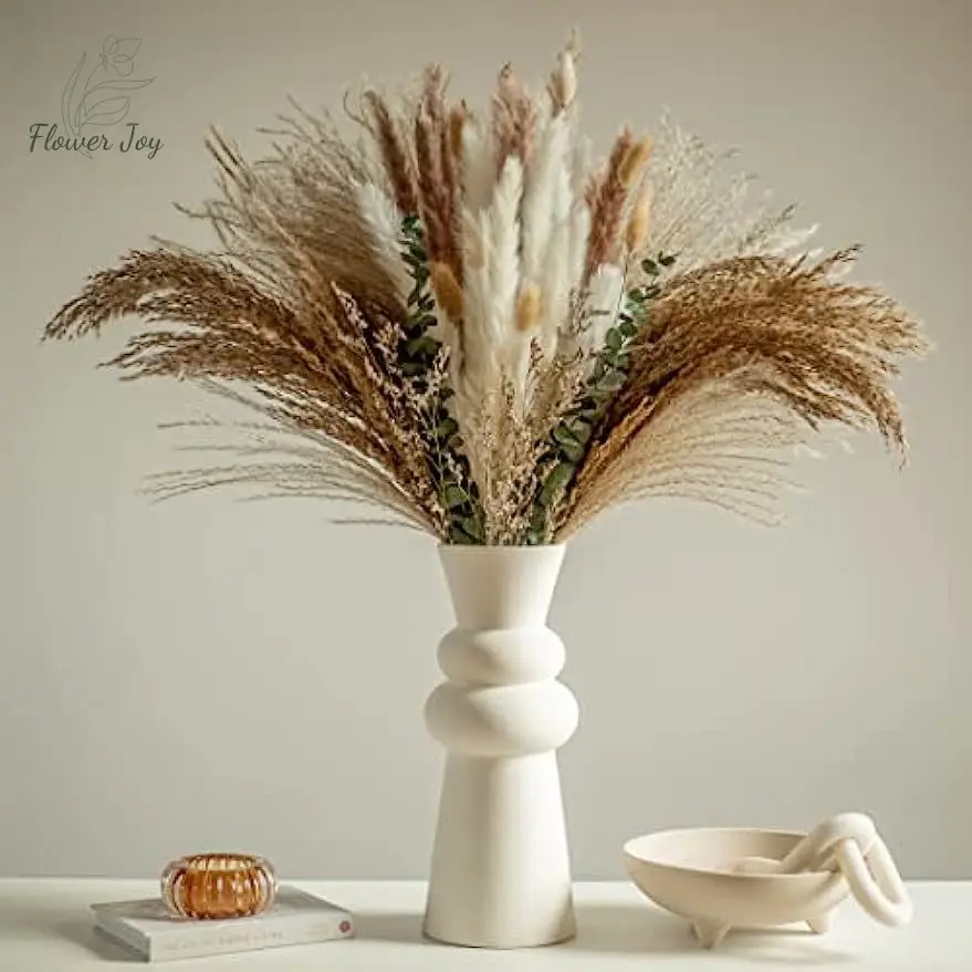 

Pampas Grass Boho Home Decor Bouquet Natural Fluffy Dried Flower for Wedding Floral Arrangement Wall Farmhouse Table Accessories