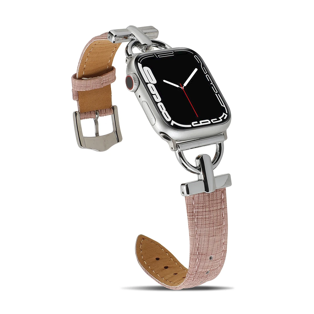 Leather Strap for Apple Watch band 44mm 40mm 45mm 41mm 42mm 38mm Bracelet iWatch Series Ultra 49mm 9 8 7 6 5 4 3 SE 2 Watchband