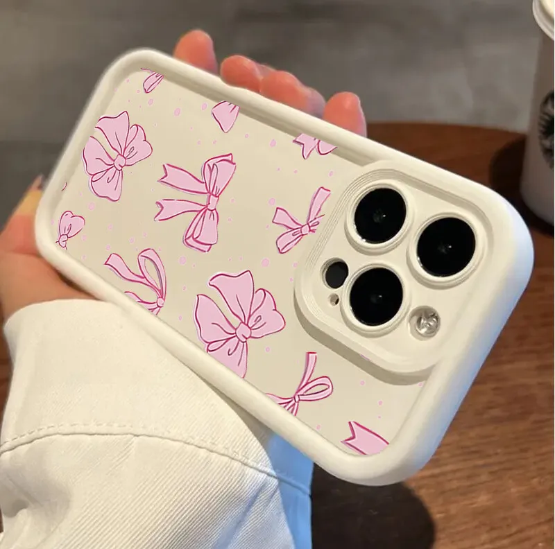 Luxury Pink Bowknot Soft Phone Case with Elegant Bow Design