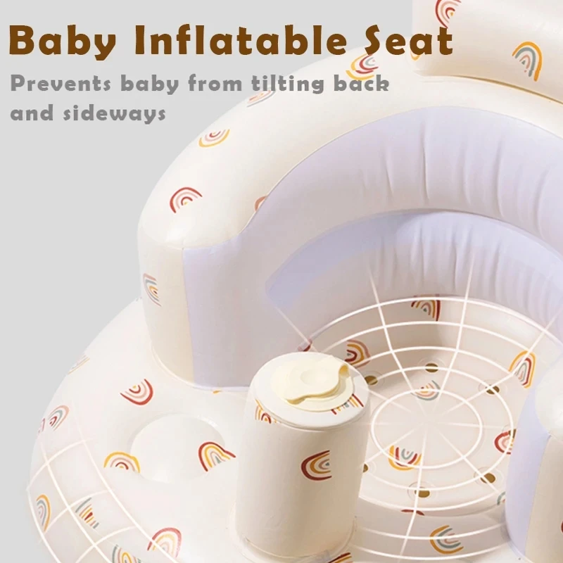 Baby Inflatable Seat for Babies 6-36 Months Built in Air Pump Infant Back Support Sofa Chair for Sitting Up Toddler Floor Seater