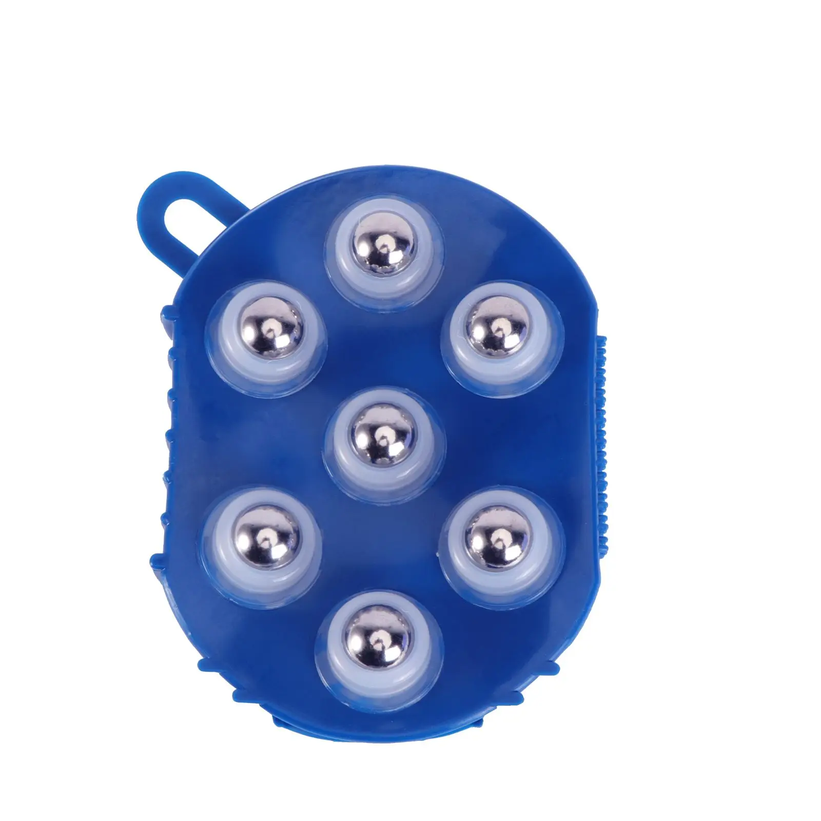 Palm Shaped Massage Glove Massage Bath Brush with 7 Metal Roller Handheld Body Massager For Relieving Pain Muscle Soreness