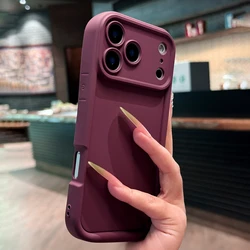 Luxurious Soft Silicone Shockproof Phone Case - Pure Color Design - iPhone 14 Plus (Wine Red)