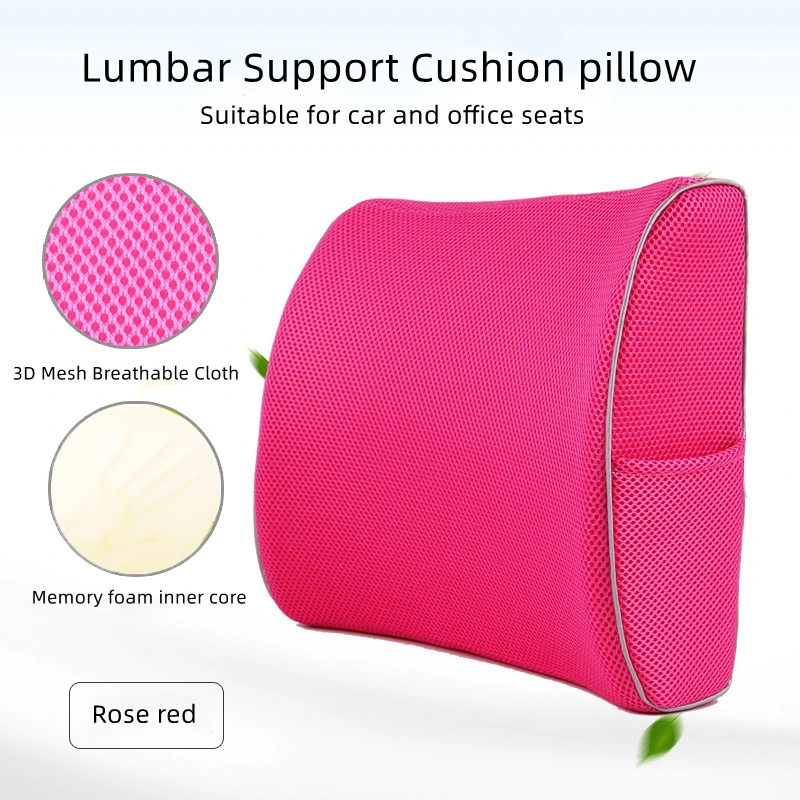 3D Car Lumbar Support Cushion Memory Foam Waist Pillow Soft Cozy Seat Back Cushion For Protect Lumbar Cushion Chair Sofa Office 