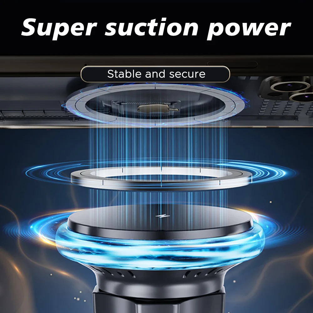 Blue Light Ring Magsafe Magnetic Wireless Charger Phone Holder Screen Mount For