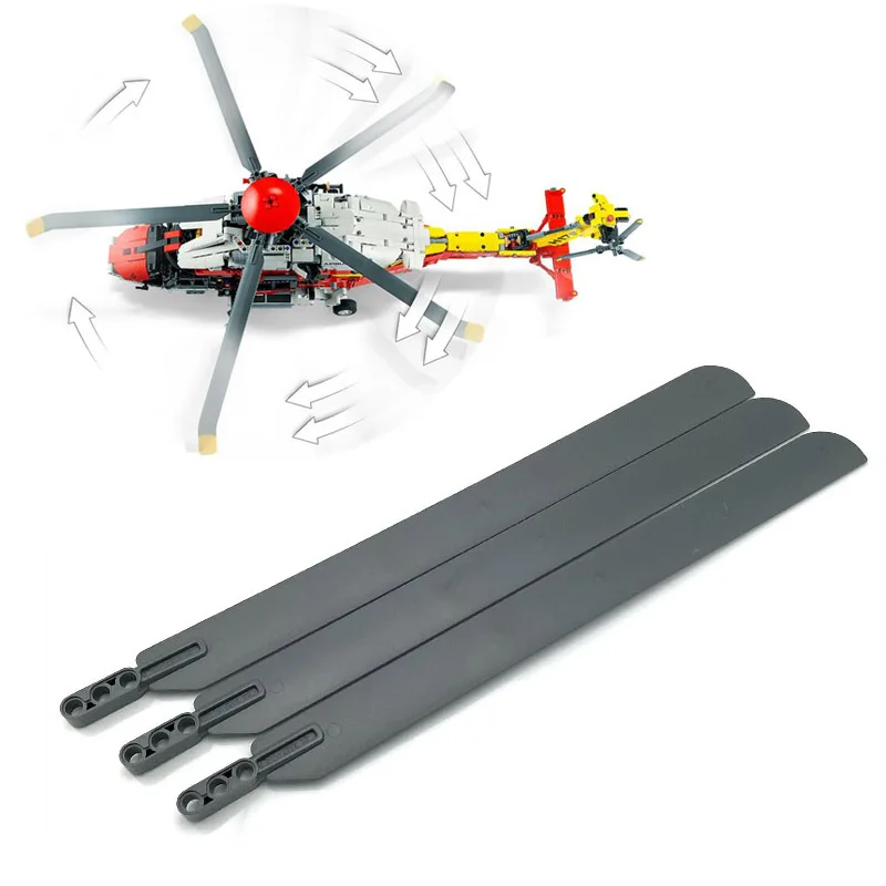 3 Pz/Lotto Rotore Lama 31L Con Trave 3L Punta Grandi Pale Del Ventilatore Per 42125 Airbus H175 Elicottero Di Salvataggio Moc Building Blocks Giocatto