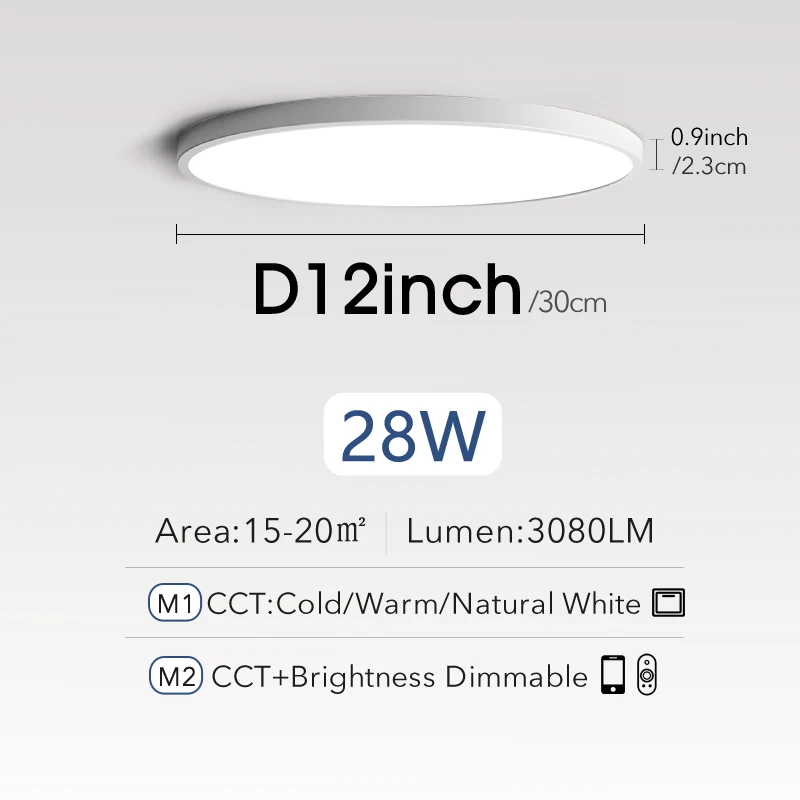 White28W-12inch 30cm