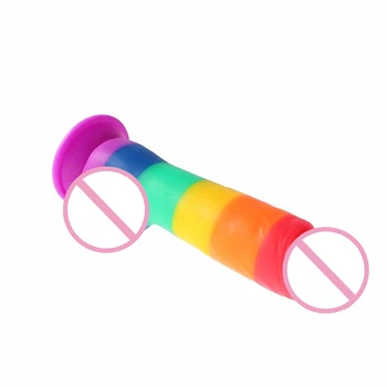 BALCKWOLF Rainbow Huge Dildos Realistic Cock With Suction Cup Large Penis Adult Sex Toys For Woman Couples Erotic Sex Products 4