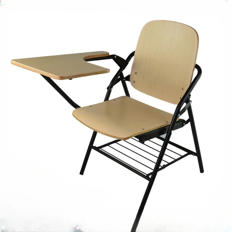 Wooden folding chair training with writing board, conference, office, staff, steel wooden, student